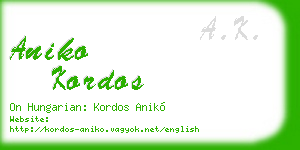 aniko kordos business card